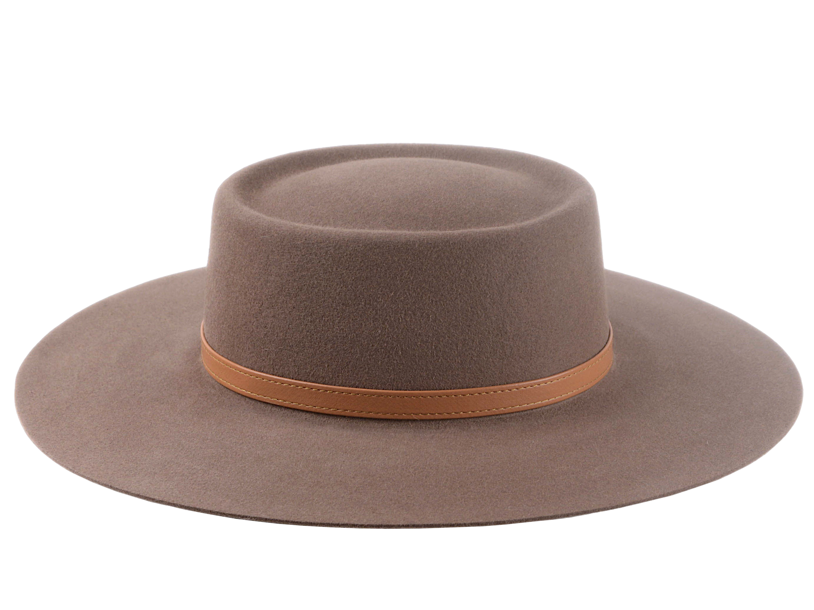 The MOJAVE | Custom Handmade Agnoulita Hats 5 | Desert Taupe, Rabbit fur felt, Telescope, Western Style