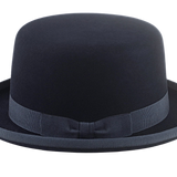 The ODDJOB | Agnoulita Custom Handmade Hats Agnoulita Hats 2 | Bowler Hat, Denim Blue, Rabbit fur felt, Round Crown