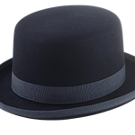 The ODDJOB | Agnoulita Custom Handmade Hats Agnoulita Hats 4 | Bowler Hat, Denim Blue, Rabbit fur felt, Round Crown