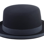 The ODDJOB | Agnoulita Custom Handmade Hats Agnoulita Hats 5 | Bowler Hat, Denim Blue, Rabbit fur felt, Round Crown