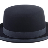The ODDJOB | Agnoulita Custom Handmade Hats Agnoulita Hats 5 | Bowler Hat, Denim Blue, Rabbit fur felt, Round Crown