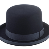 The ODDJOB | Agnoulita Custom Handmade Hats Agnoulita Hats 6 | Bowler Hat, Denim Blue, Rabbit fur felt, Round Crown