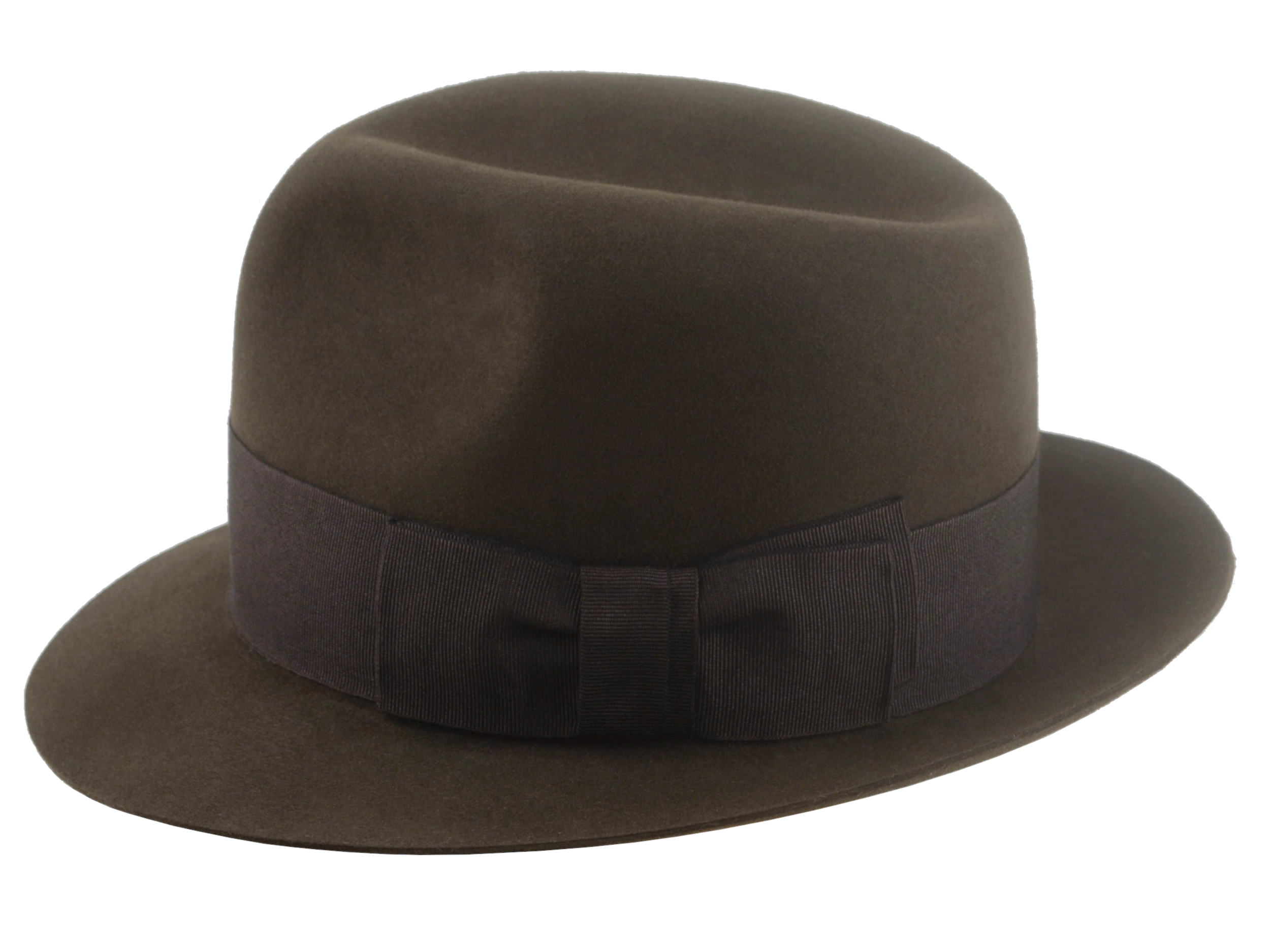 The Odyssey - Loden Green Premium Beaver Felt Narrow Brim Fedora Hat for Men with Poet Crown Design | Agnoulita Quality Custom Hats 2
