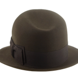 The Odyssey - Loden Green Premium Beaver Felt Narrow Brim Fedora Hat for Men with Poet Crown Design | Agnoulita Quality Custom Hats  3
