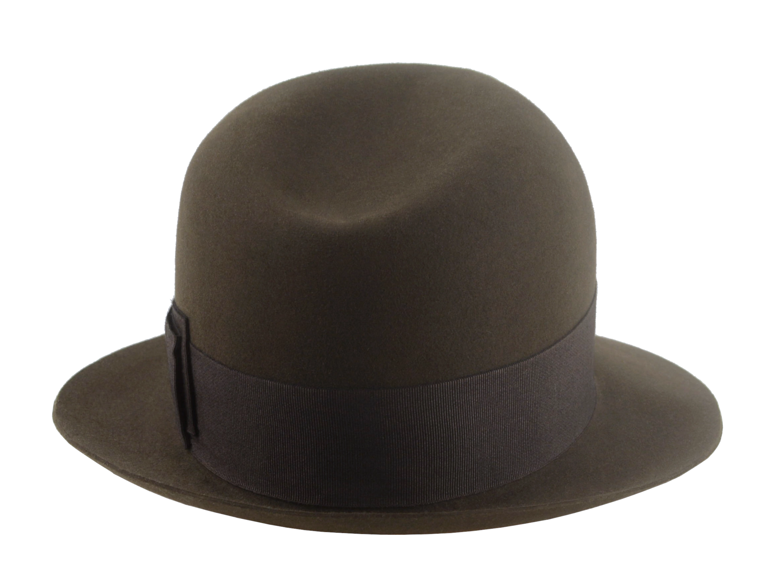 The Odyssey - Loden Green Premium Beaver Felt Narrow Brim Fedora Hat for Men with Poet Crown Design | Agnoulita Quality Custom Hats  4