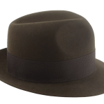 The Odyssey - Loden Green Premium Beaver Felt Narrow Brim Fedora Hat for Men with Poet Crown Design | Agnoulita Quality Custom Hats  5
