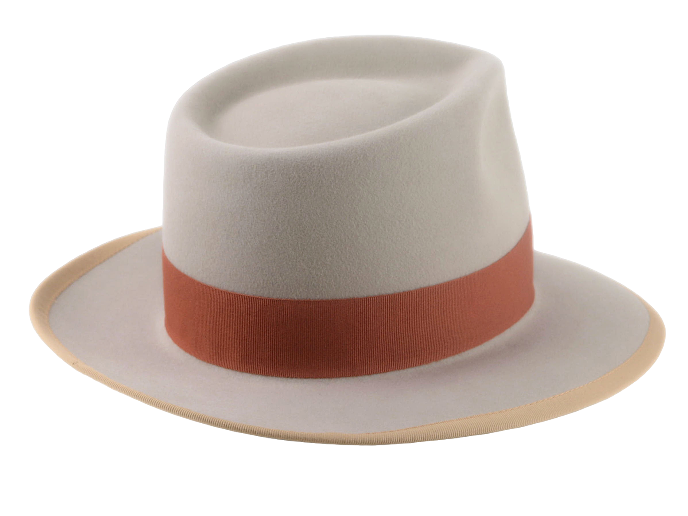 The PANDAMATOR | Agnoulita Custom Handmade Hats Agnoulita Hats 4 | Beige, Men's Fedora, Rabbit fur felt, Teardrop