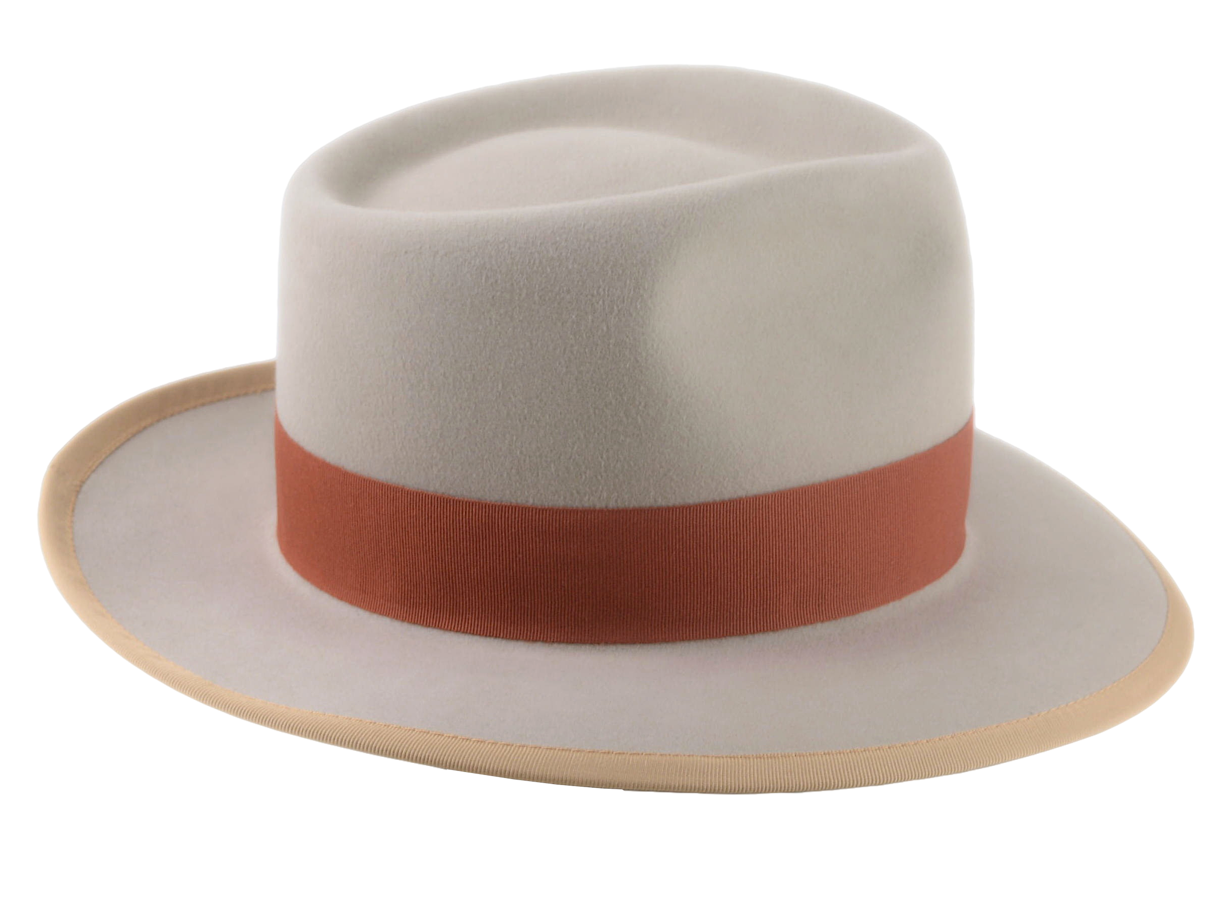The PANDAMATOR | Agnoulita Custom Handmade Hats Agnoulita Hats 5 | Beige, Men's Fedora, Rabbit fur felt, Teardrop