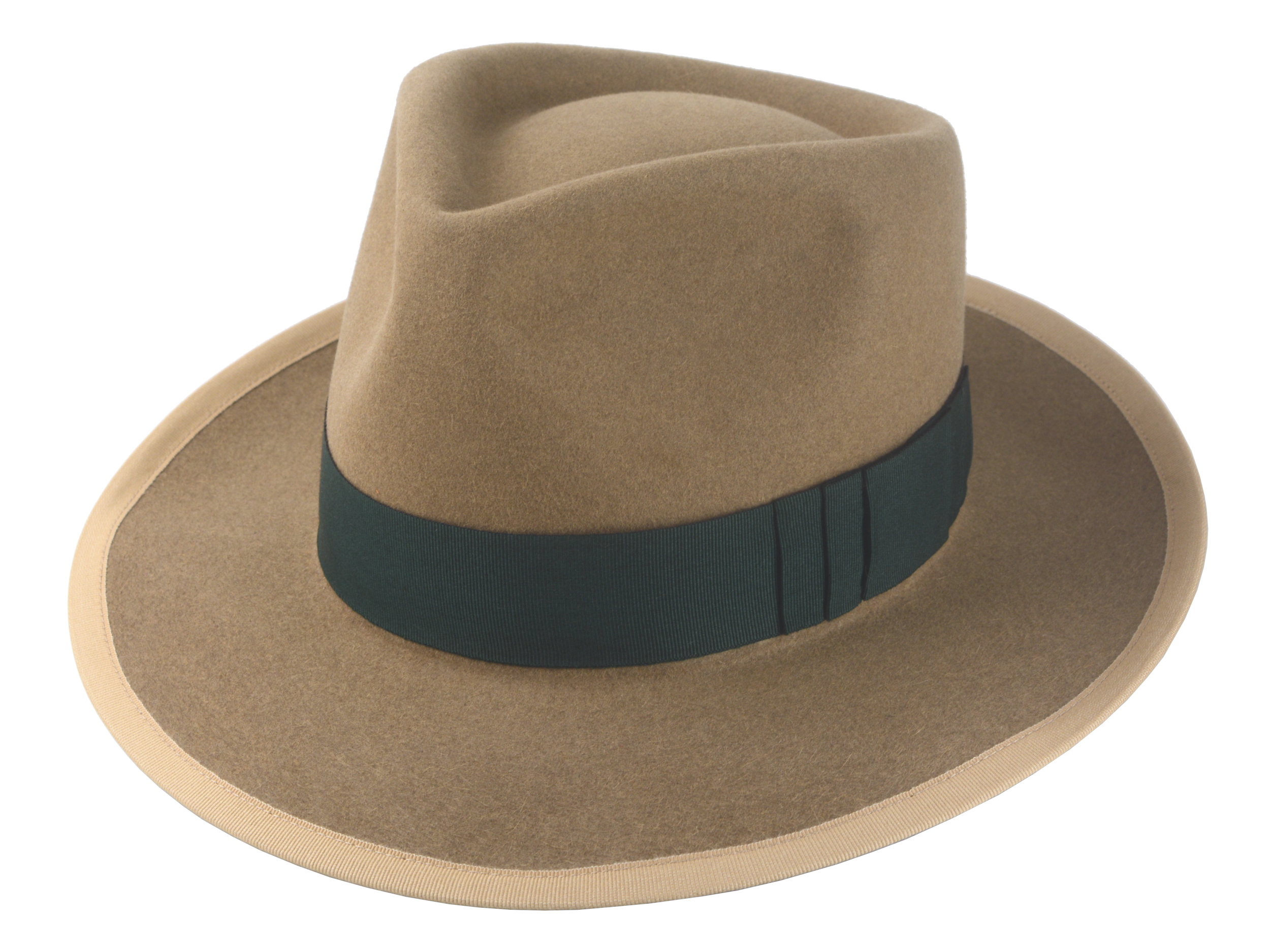 Vintage-style Fedora | The PANDAMATOR | Agnoulita Hats Agnoulita Hats 1 | Beaver fur felt, Camel, Custom Beaver Fedora, dusty camel, Teardrop