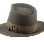 The PANDAMATOR DELUXE | Agnoulita Custom Handmade Hats Agnoulita Hats 3 | Beaver fur felt, Custom Beaver Fedora, Khaki Green, Teardrop