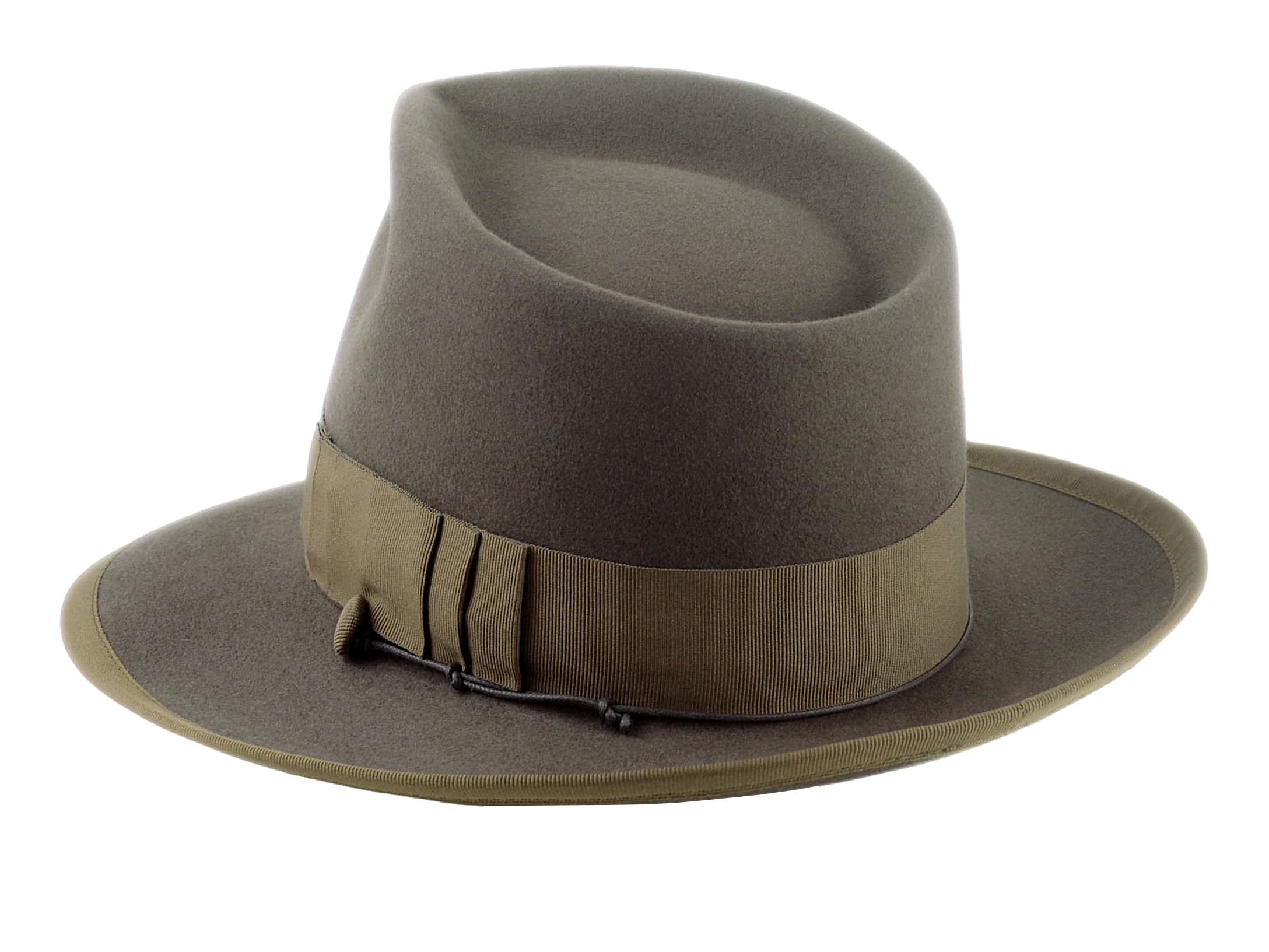 The PANDAMATOR DELUXE | Agnoulita Custom Handmade Hats Agnoulita Hats 3 | Beaver fur felt, Custom Beaver Fedora, Khaki Green, Teardrop
