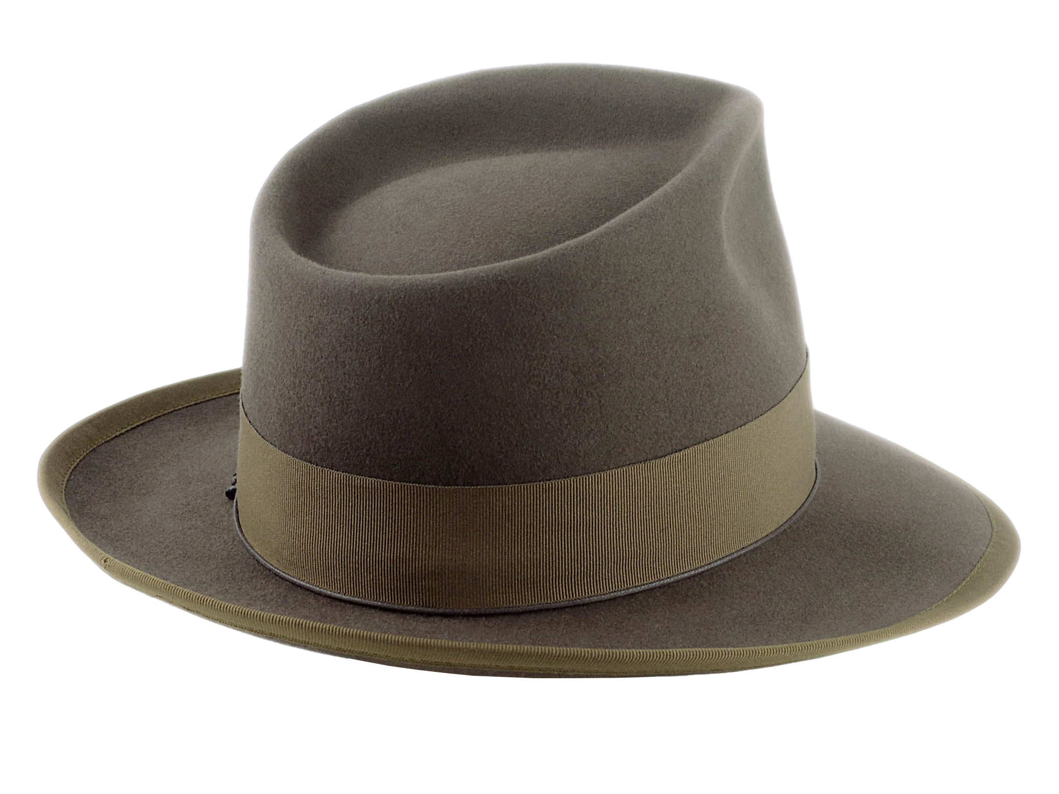 The PANDAMATOR DELUXE | Agnoulita Custom Handmade Hats Agnoulita Hats 4 | Beaver fur felt, Custom Beaver Fedora, Khaki Green, Teardrop