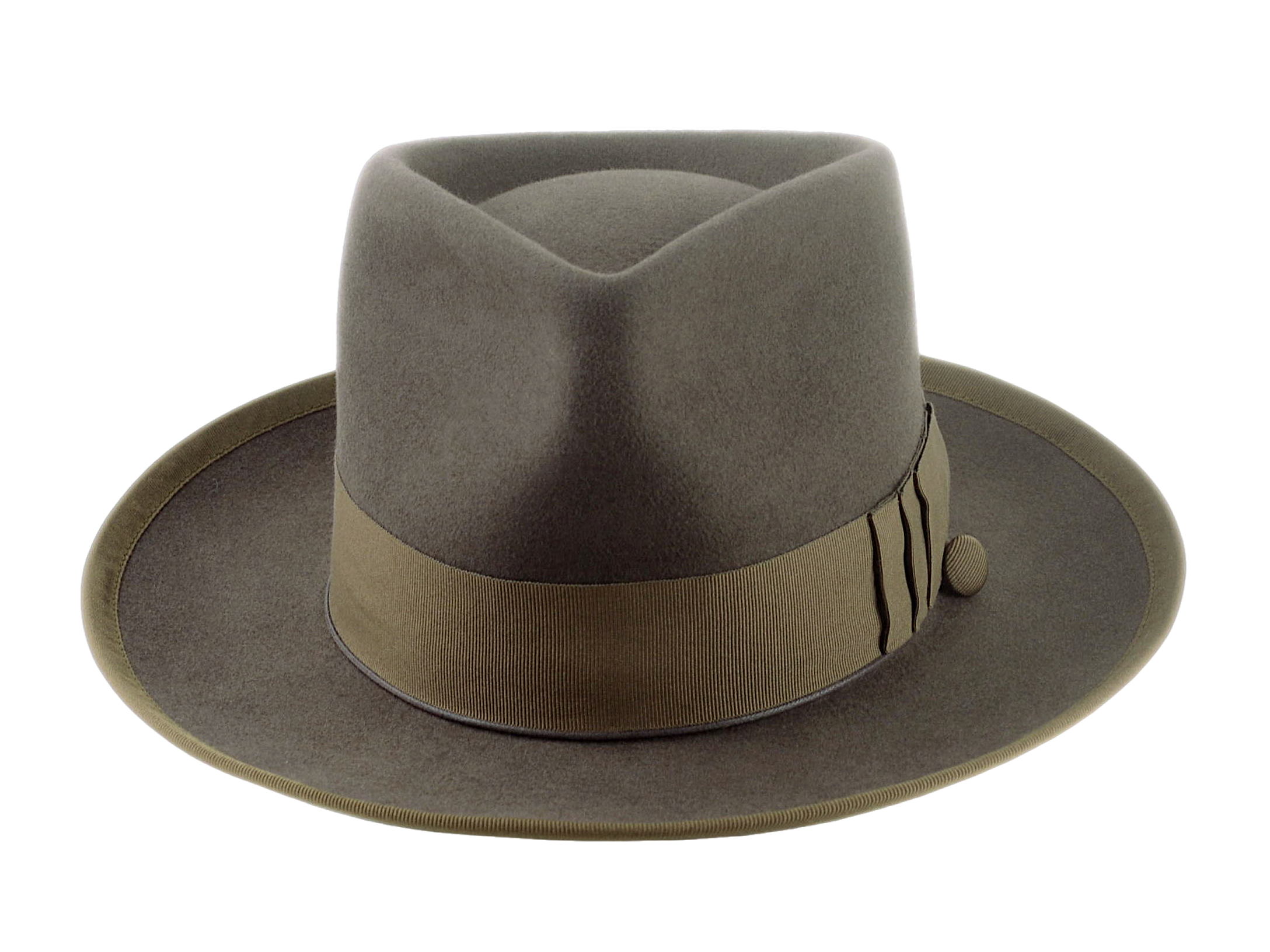 The PANDAMATOR DELUXE | Agnoulita Custom Handmade Hats Agnoulita Hats 6 | Beaver fur felt, Custom Beaver Fedora, Khaki Green, Teardrop
