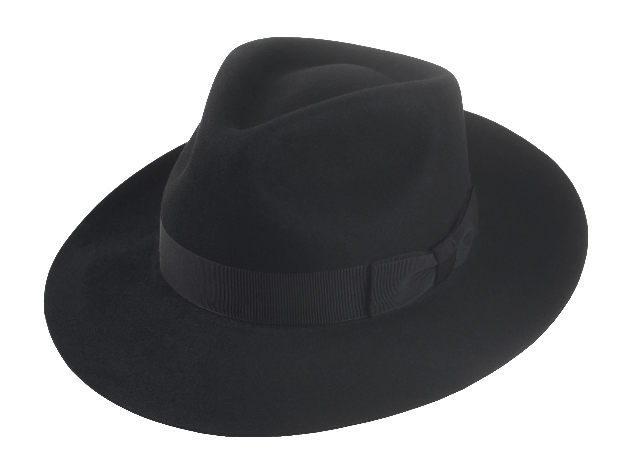 The Pathfinder: angle capturing the hat's overall design, from the felt texture to the ribbon detail | Agnoulita Hats