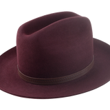 The Patriot: Angled perspective emphasizing the unique leather hat belt, adding a touch of sophistication | Agnoulita Hats