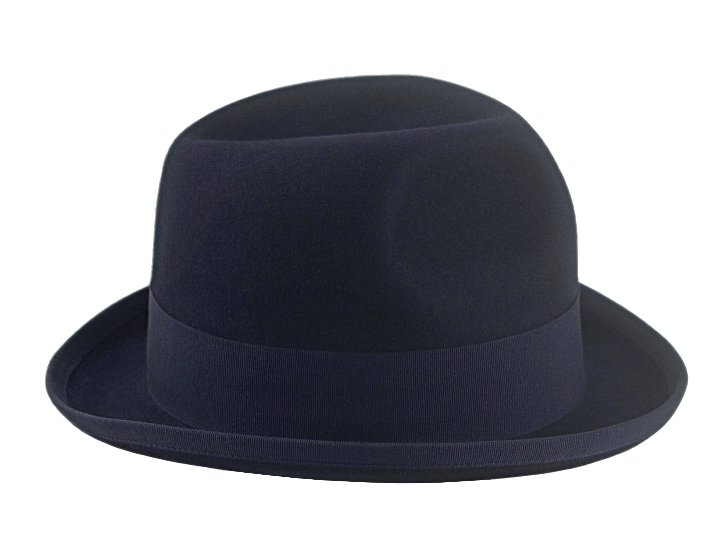The PHAETON | Agnoulita Custom Handmade Hats Agnoulita Hats 5 | Center-dent, Denim Blue, Homburg Fedora, Rabbit fur felt