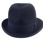 The PHAETON | Agnoulita Custom Handmade Hats Agnoulita Hats 6 | Center-dent, Denim Blue, Homburg Fedora, Rabbit fur felt
