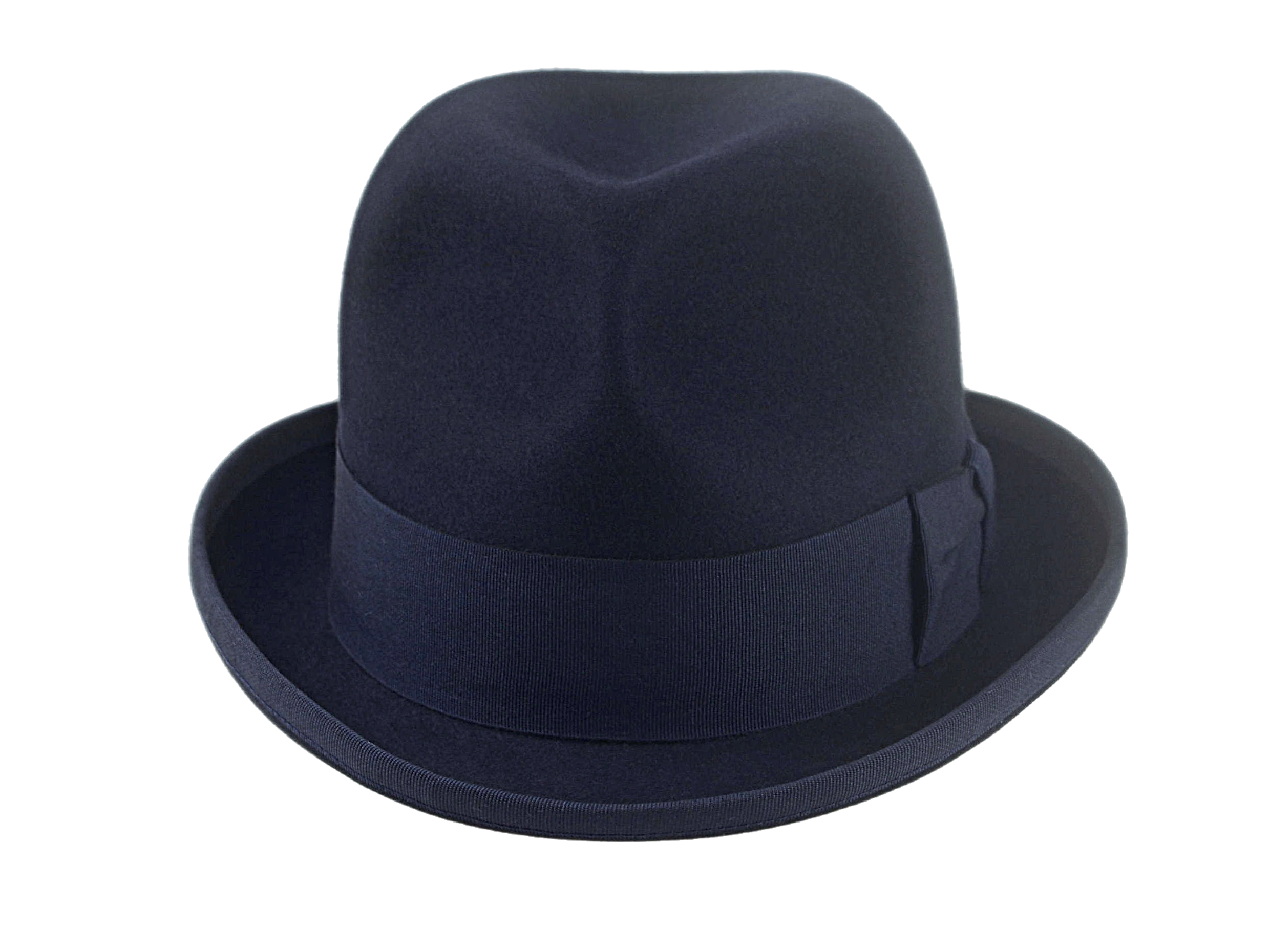 The PHAETON | Agnoulita Custom Handmade Hats Agnoulita Hats 6 | Center-dent, Denim Blue, Homburg Fedora, Rabbit fur felt