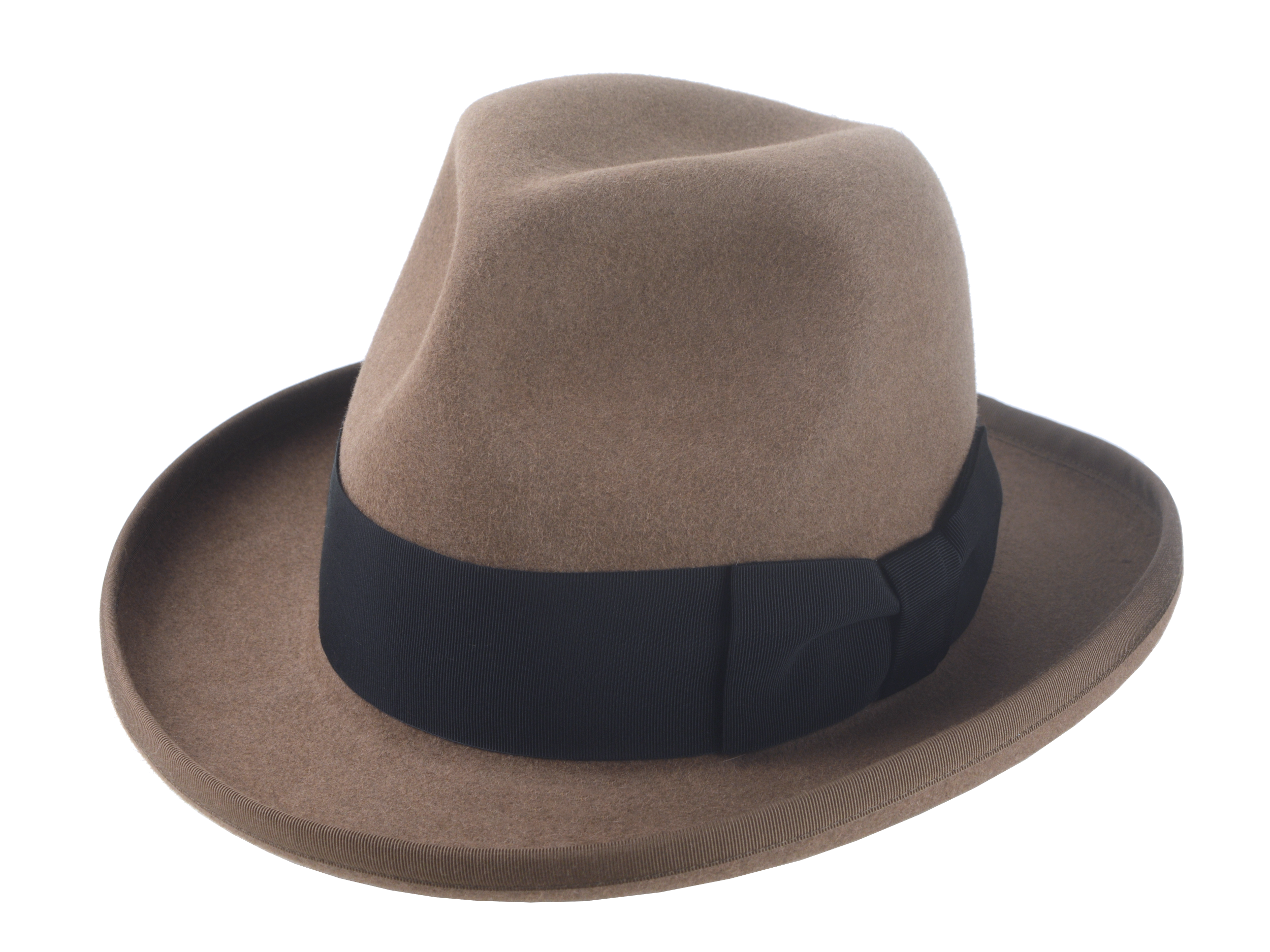 Agnoulita Phaeton - Handcrafted Retro Style Homburg Fedora Agnoulita Hats 1 | Brown, Center-dent, Homburg Fedora, Rabbit fur felt, Taupe Brown