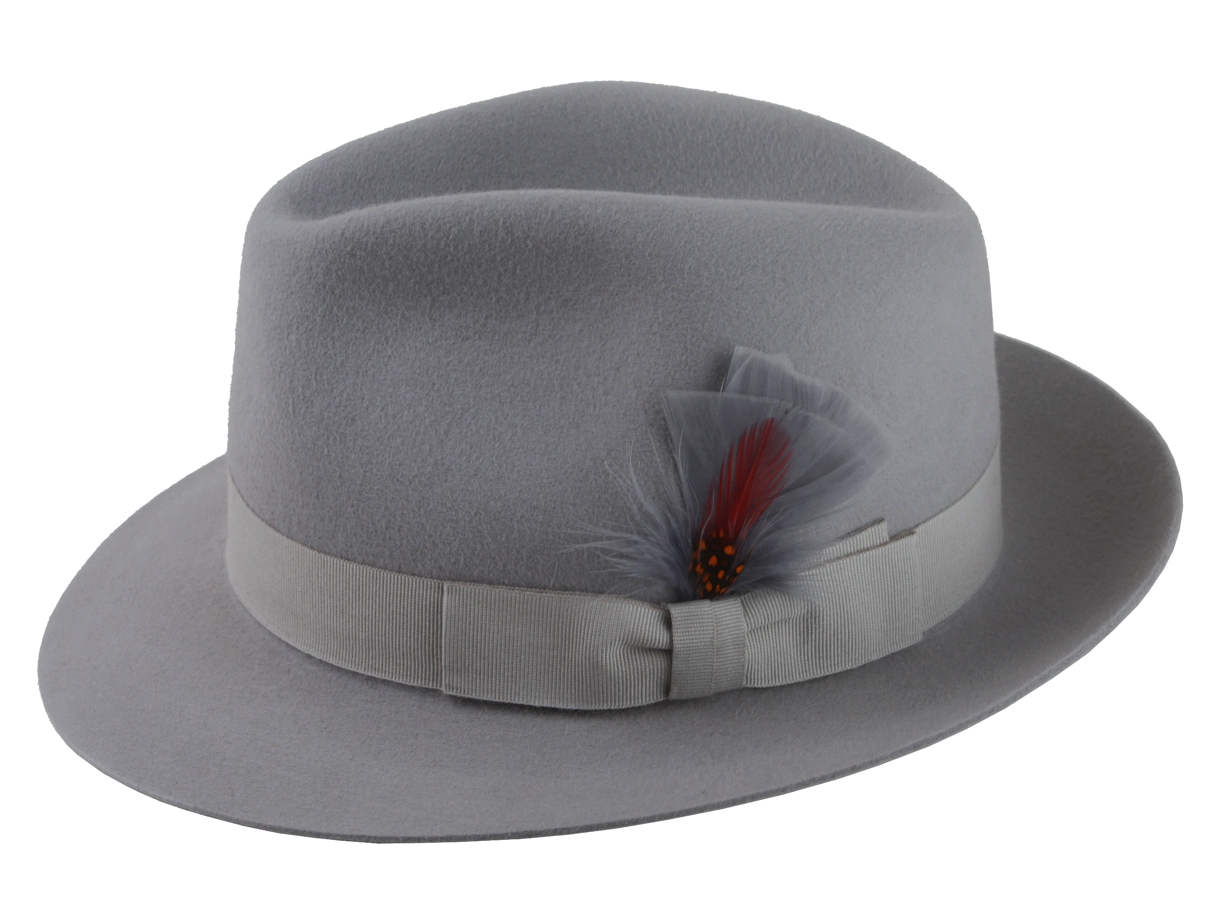 Side view of the Phoenix Fedora, focusing on the quality craftsmanship and stylish feather accent.