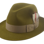 The PHOENIX | Agnoulita Custom Handmade Hats Agnoulita Hats 1 | Center-dent, Green, Olive Green, Rabbit fur felt, Unisex Fedora