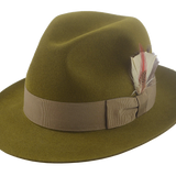 The PHOENIX | Agnoulita Custom Handmade Hats Agnoulita Hats 1 | Center-dent, Green, Olive Green, Rabbit fur felt, Unisex Fedora