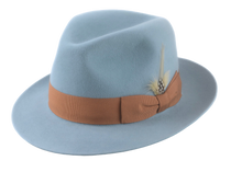 The PHOENIX | Agnoulita Custom Handmade Hats Agnoulita Hats 1 | Center-dent, Rabbit fur felt, Sky Blue, Unisex Fedora