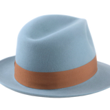 The PHOENIX | Agnoulita Custom Handmade Hats Agnoulita Hats 4 | Center-dent, Rabbit fur felt, Sky Blue, Unisex Fedora