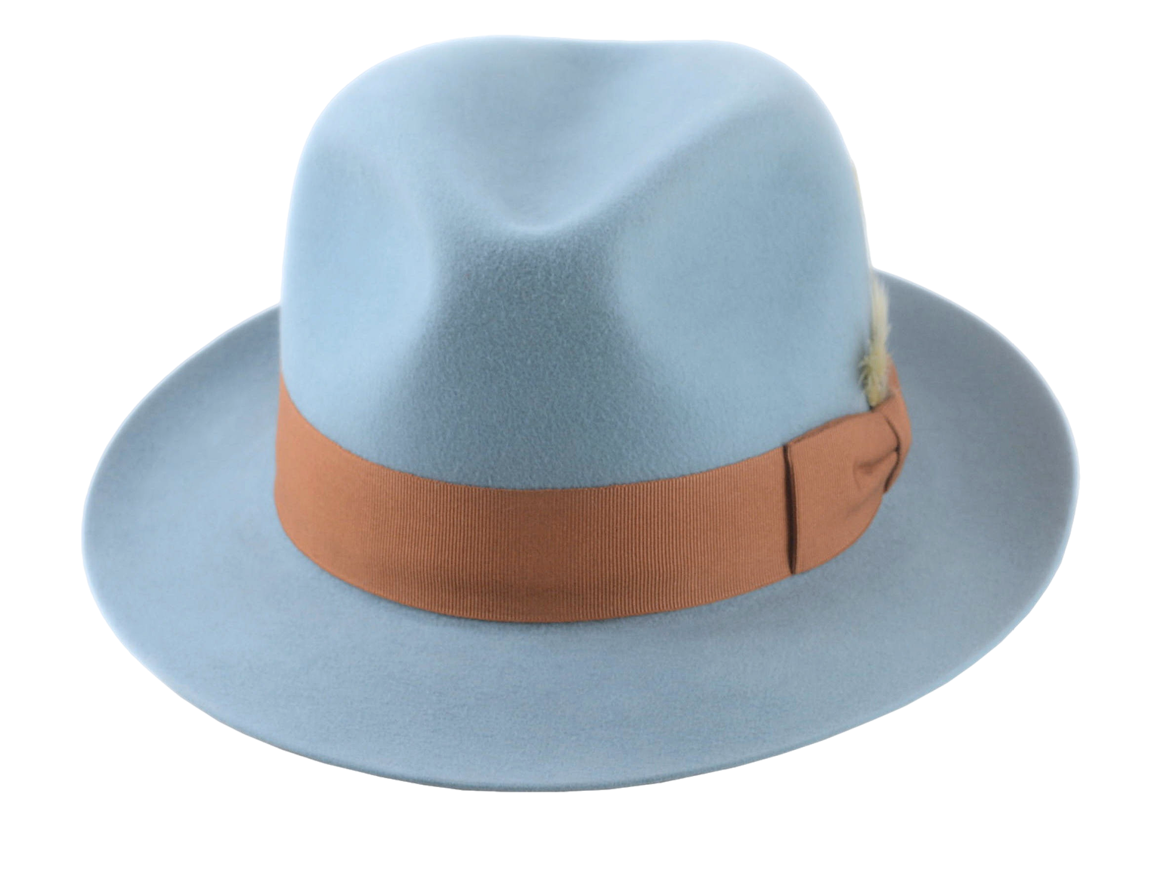The PHOENIX | Agnoulita Custom Handmade Hats Agnoulita Hats 6 | Center-dent, Rabbit fur felt, Sky Blue, Unisex Fedora