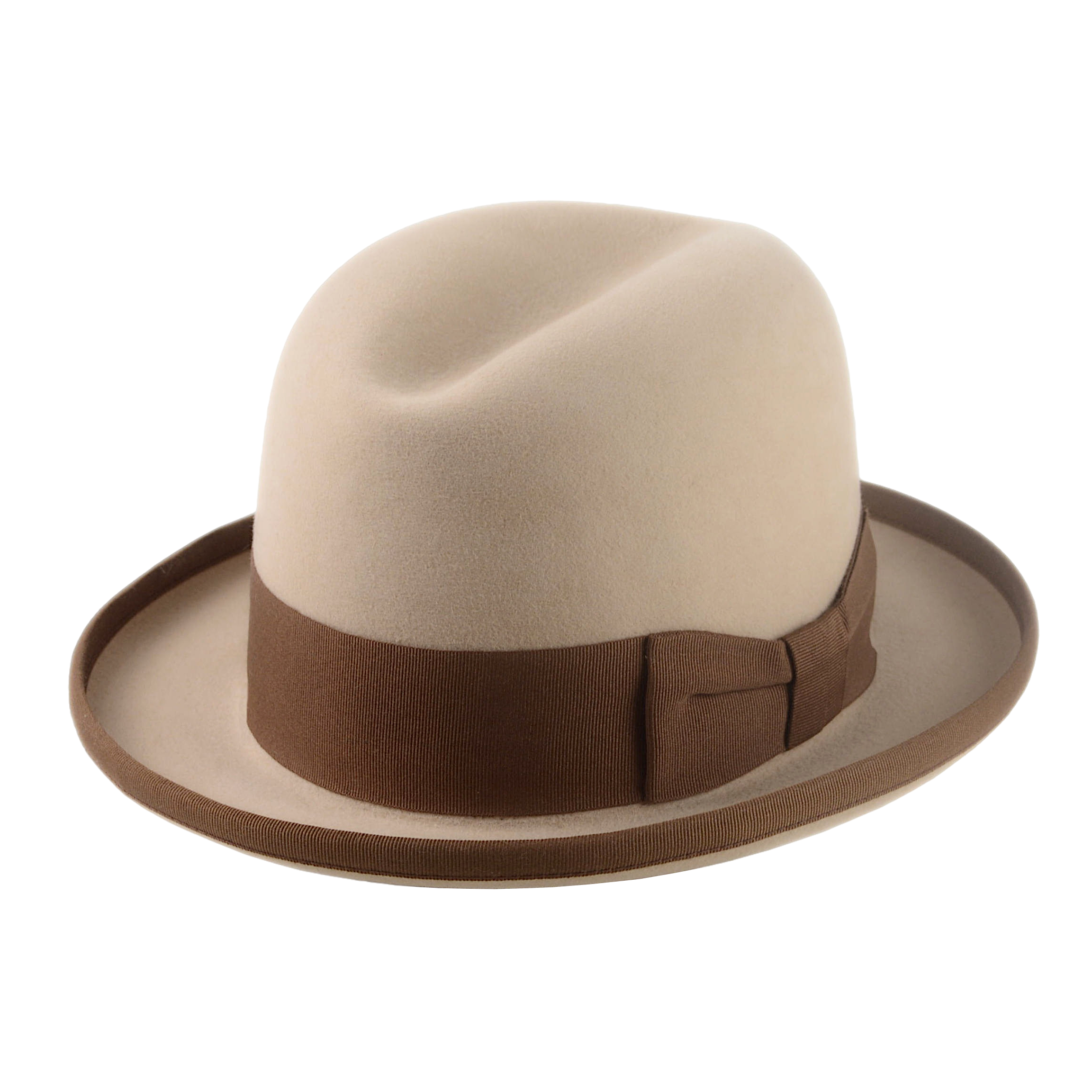 The PIGALLE | Agnoulita Custom Handmade Hats Agnoulita Hats 1 | Camel, Homburg Fedora, Rabbit fur felt, Single-crease