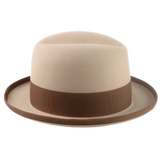 The PIGALLE | Agnoulita Custom Handmade Hats Agnoulita Hats 5 | Camel, Homburg Fedora, Rabbit fur felt, Single-crease