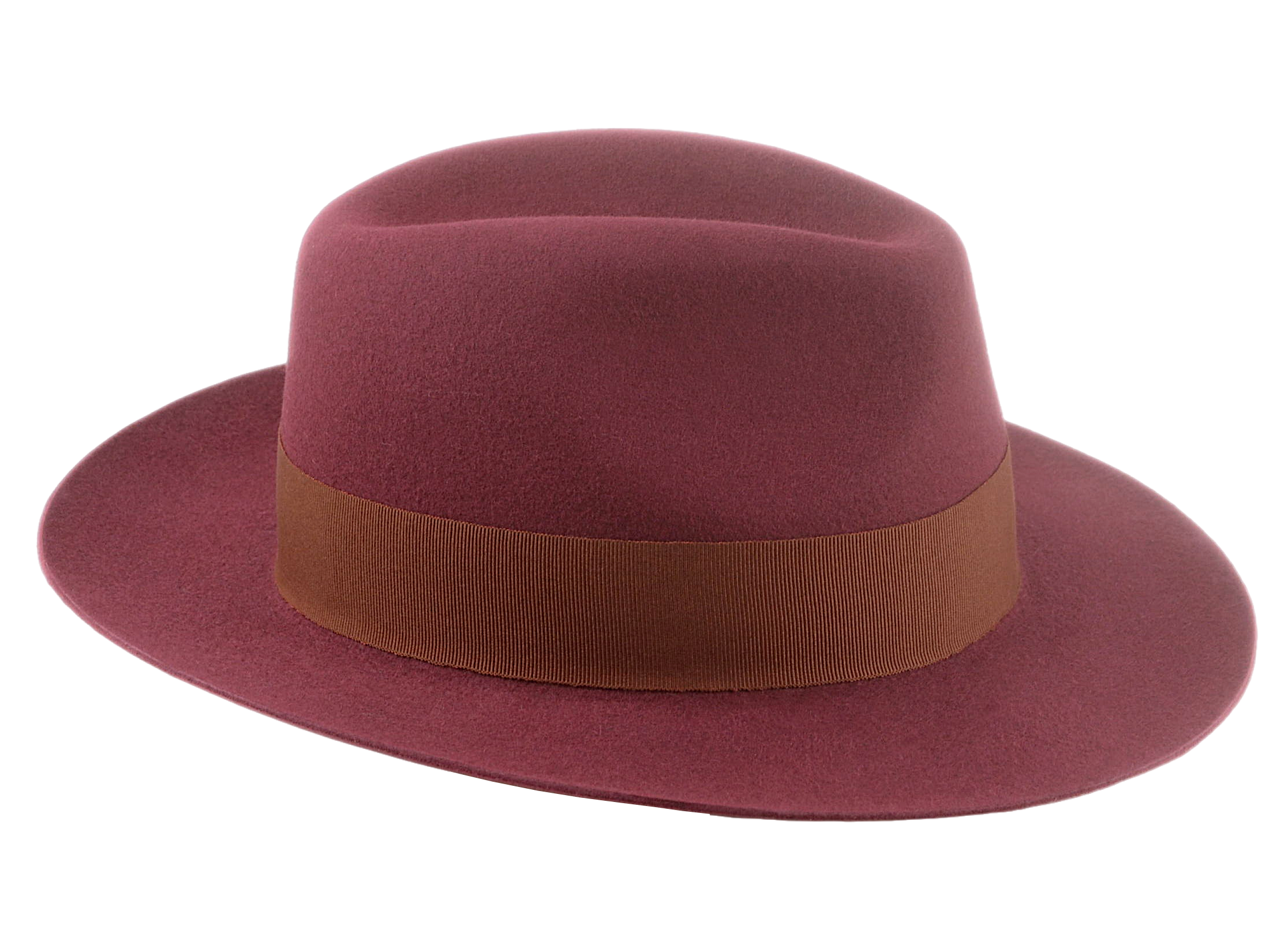 The PINNACLE | Agnoulita Custom Handmade Hats Agnoulita Hats 5 | Center-dent, Rabbit fur felt, Wide Brim Fedora, Wine Red