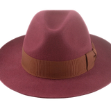 The PINNACLE | Agnoulita Custom Handmade Hats Agnoulita Hats 6 | Center-dent, Rabbit fur felt, Wide Brim Fedora, Wine Red