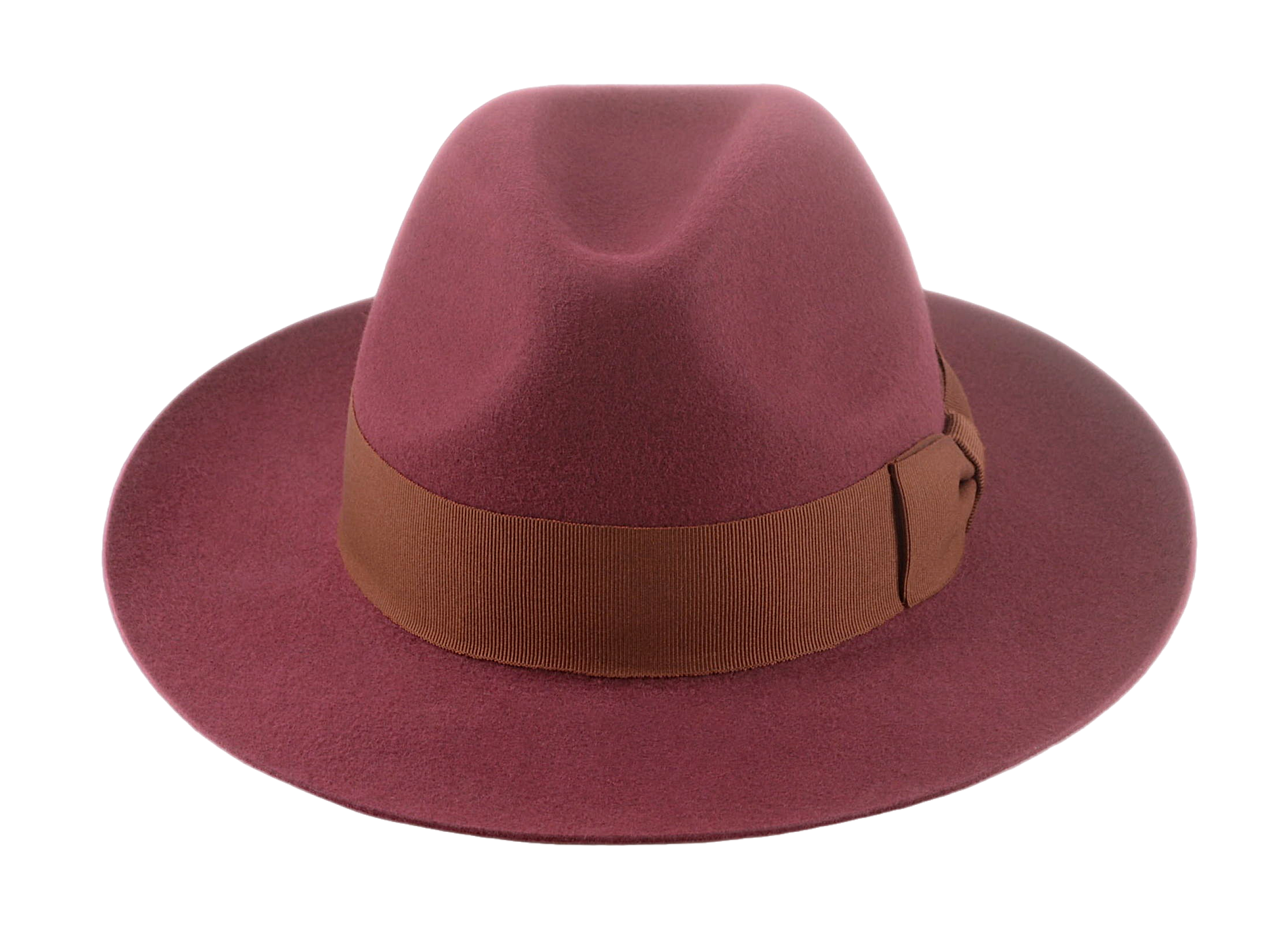 The PINNACLE | Agnoulita Custom Handmade Hats Agnoulita Hats 6 | Center-dent, Rabbit fur felt, Wide Brim Fedora, Wine Red