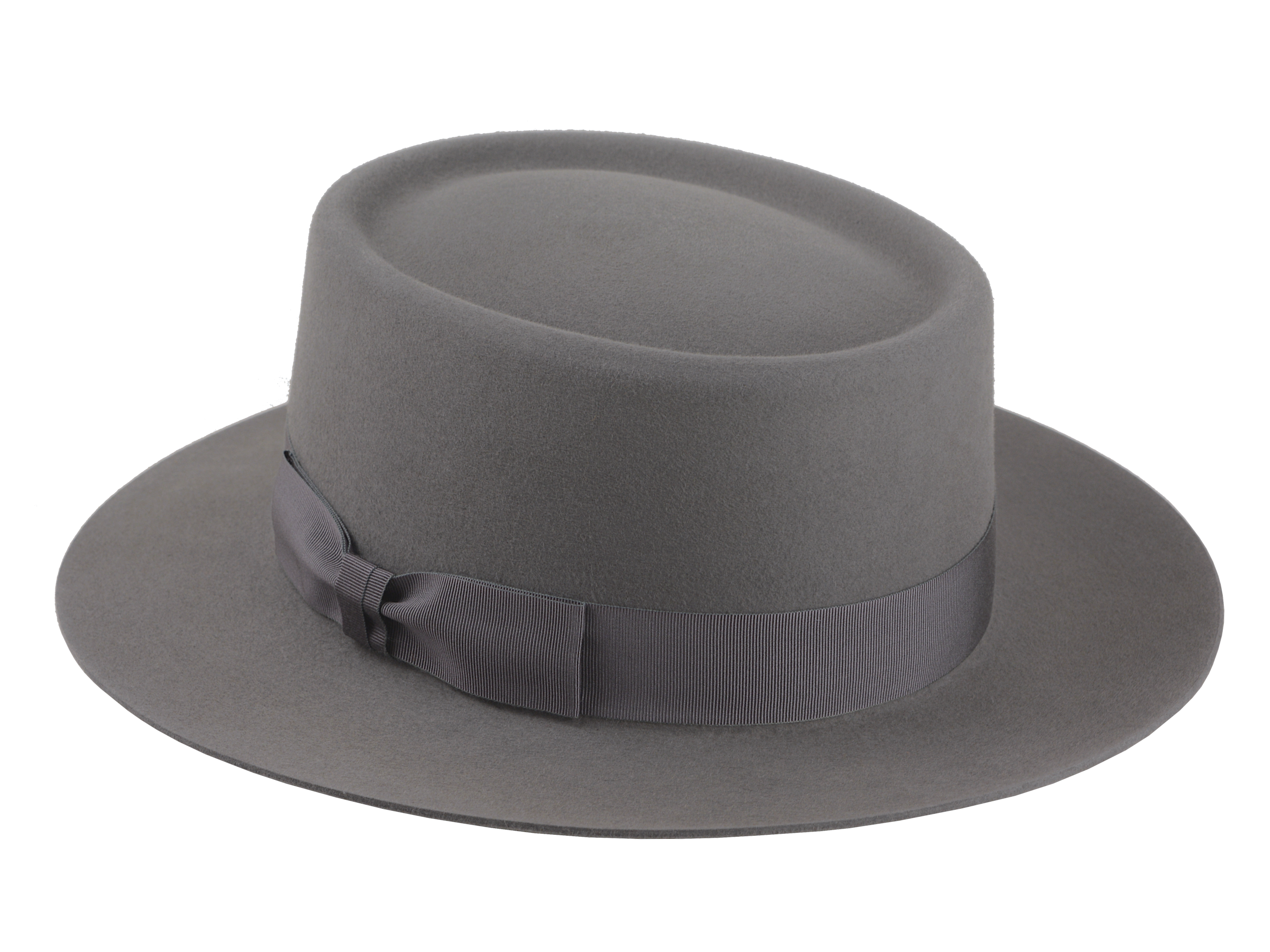 The PLAYER | Agnoulita Custom Handmade Hats Agnoulita Hats 3 | Grey, Men's Fedora, Pewter Grey, Rabbit fur felt, Telescope