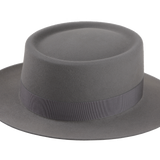 The PLAYER | Agnoulita Custom Handmade Hats Agnoulita Hats 4 | Grey, Men's Fedora, Pewter Grey, Rabbit fur felt, Telescope