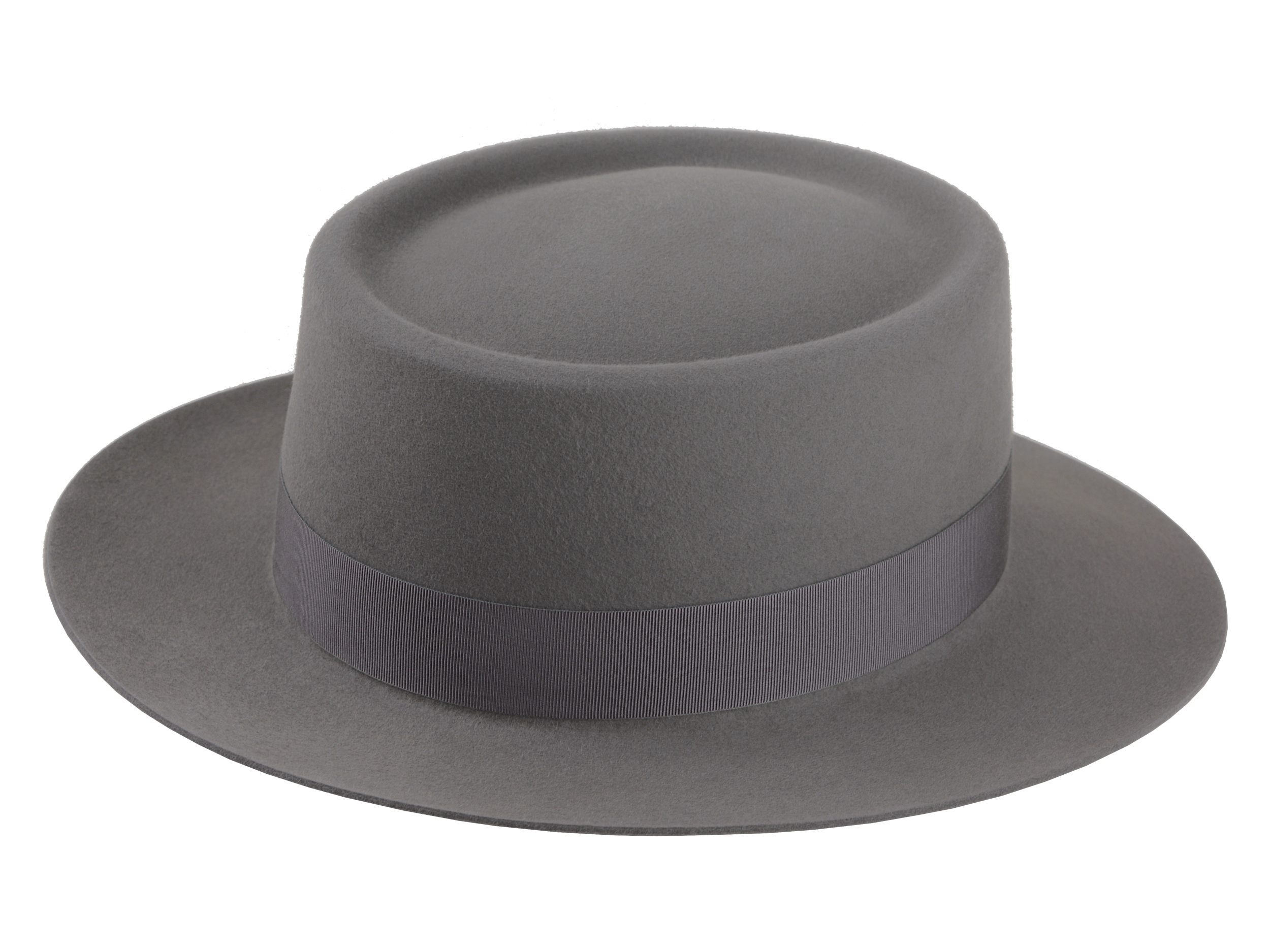 The PLAYER | Agnoulita Custom Handmade Hats Agnoulita Hats 4 | Grey, Men's Fedora, Pewter Grey, Rabbit fur felt, Telescope