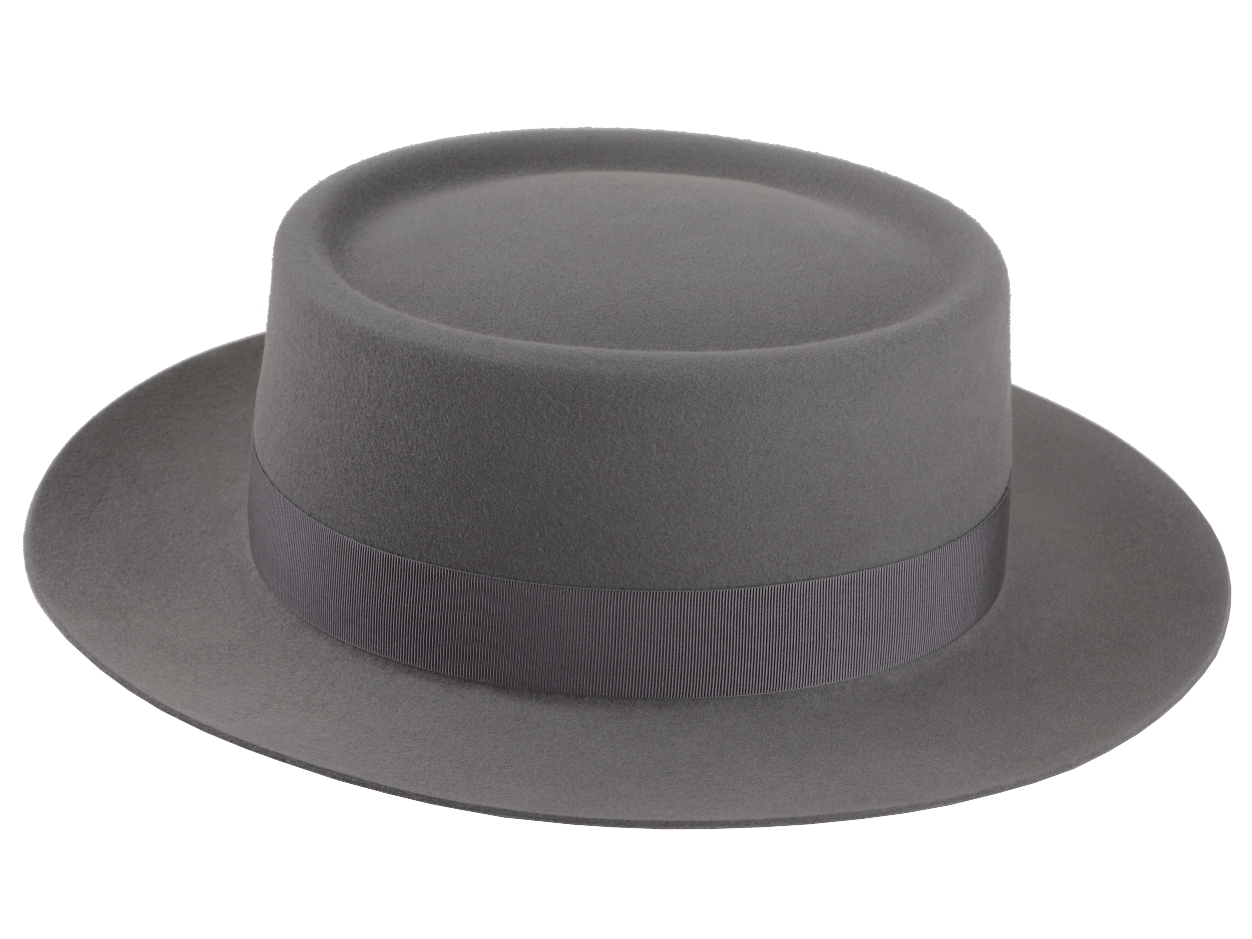 The PLAYER | Agnoulita Custom Handmade Hats Agnoulita Hats 5 | Grey, Men's Fedora, Pewter Grey, Rabbit fur felt, Telescope