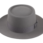 The PLAYER | Agnoulita Custom Handmade Hats Agnoulita Hats 6 | Grey, Men's Fedora, Pewter Grey, Rabbit fur felt, Telescope