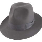 The Pulsar: Custom beaver fedora in pewter grey with grosgrain ribbon | Agnoulita Hats