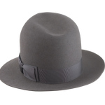 The Pulsar: Fedora showing the meticulous explorer crown design and raw-edge brim | Agnoulita Hats