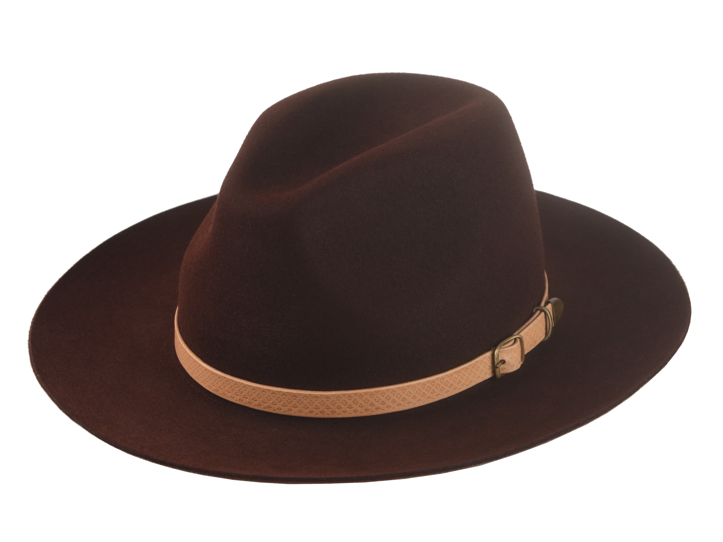 The Rebel - Rabbit Fur Felt Wide Brim Fedora For Men or Women with Embossed Leather Hat Belt in Oxblood Burgundy Color | Agnoulita Quality Custom Hats 1
