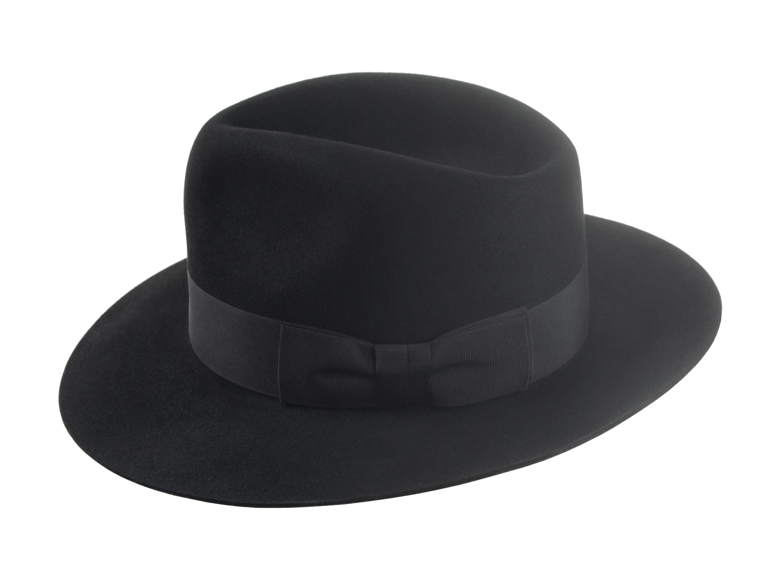 The Regent: Close-up of the luxurious 1 1/2" grosgrain ribbon hatband detail | Agnoulita Hats