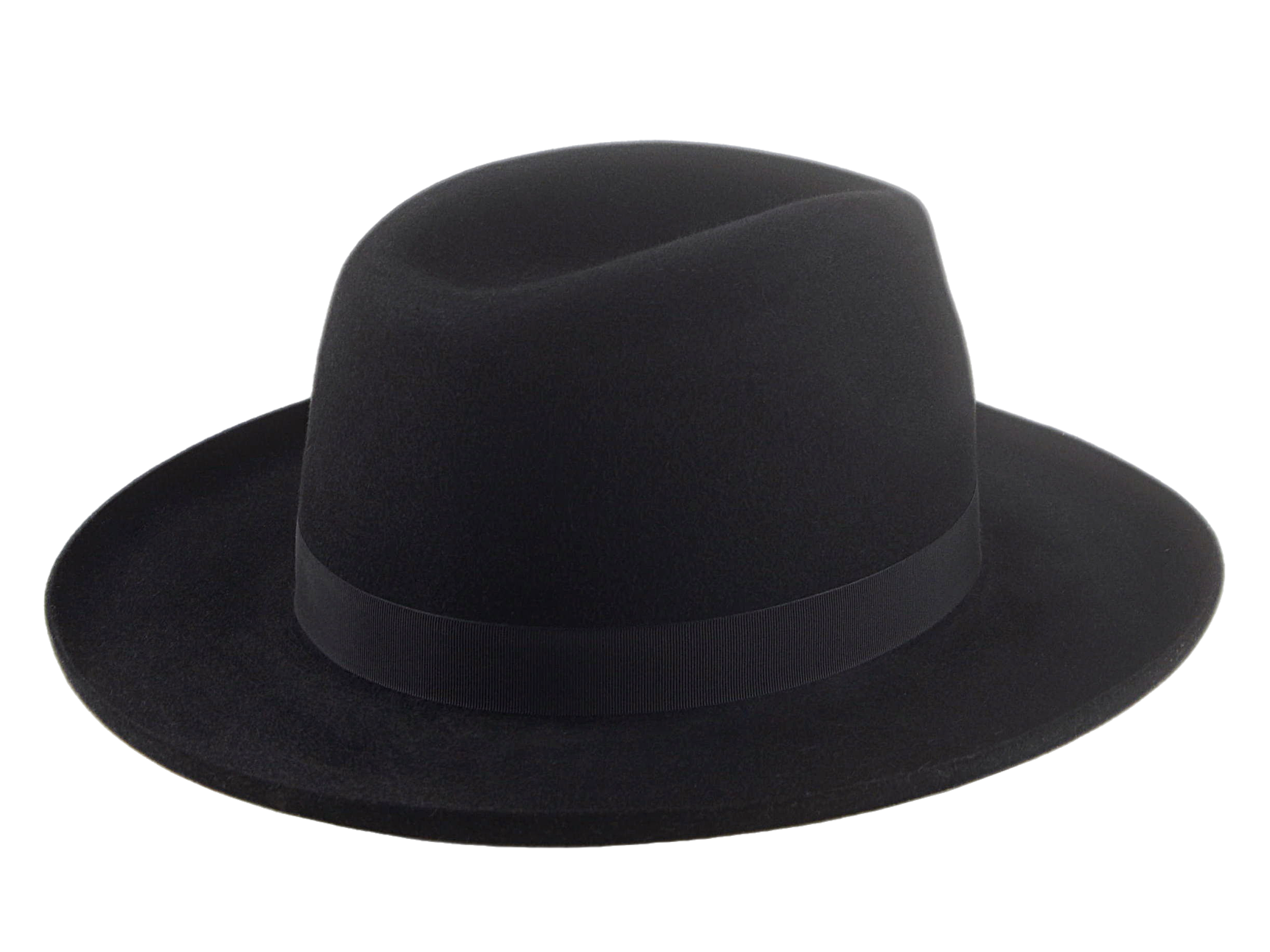 The ROCCO | Agnoulita Custom Handmade Hats Agnoulita Hats 4 | Black, Center-dent, Men's Fedora, Rabbit fur felt