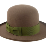 The ROVER | Agnoulita Custom Handmade Hats Agnoulita Hats 3 | Dark Taupe, Men's Fedora, Open Crown, Rabbit fur felt