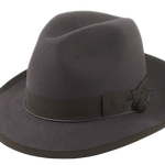 The SEBASTIAN | Agnoulita Custom Handmade Hats Agnoulita Hats 1 | Caribou Grey, Center-dent, Men's Fedora, Rabbit fur felt