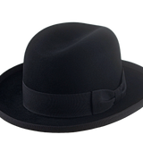The SIGNATURE | Agnoulita Custom Handmade Hats Agnoulita Hats 1 | Black, Homburg Fedora, Rabbit fur felt, Single-crease