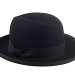 The SIGNATURE | Agnoulita Custom Handmade Hats Agnoulita Hats 3 | Black, Homburg Fedora, Rabbit fur felt, Single-crease