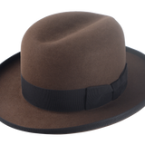 The Signature - Elegant Brown Beaver Fur Felt Homburg Hat for Men | Agnoulita Quality Custom Hats 1