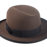 The Signature - Elegant Brown Beaver Fur Felt Homburg Hat for Men | Agnoulita Quality Custom Hats 3